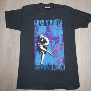 Vintage 1991 Guns n' Roses Use Your Illusion 2 II T-Shirt M Black Tour Tee